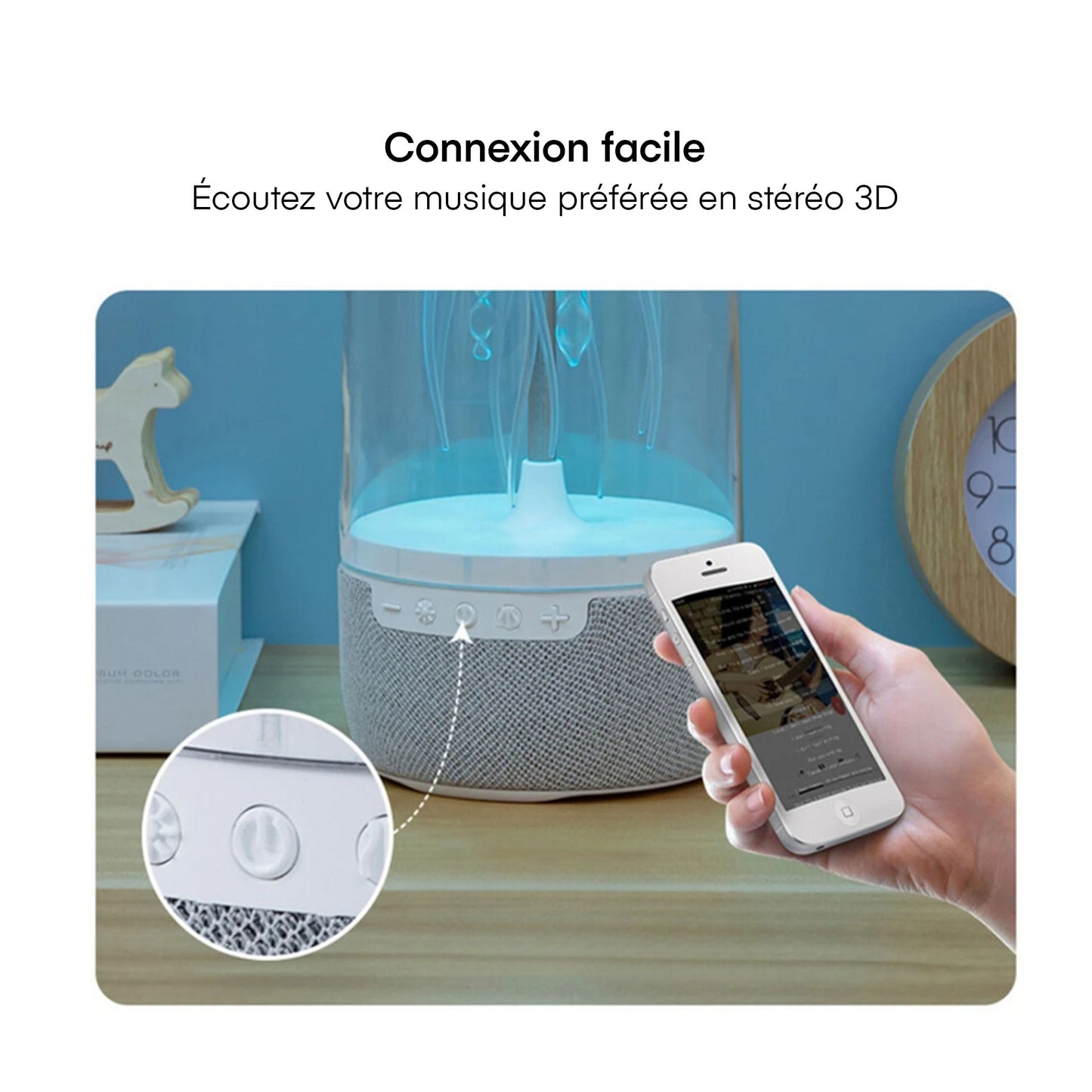 Lampe design méduse avec enceinte bluetooth