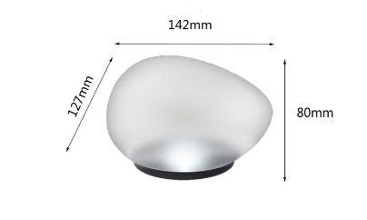 Lampe solaire de jardin Galet en verre sablé
