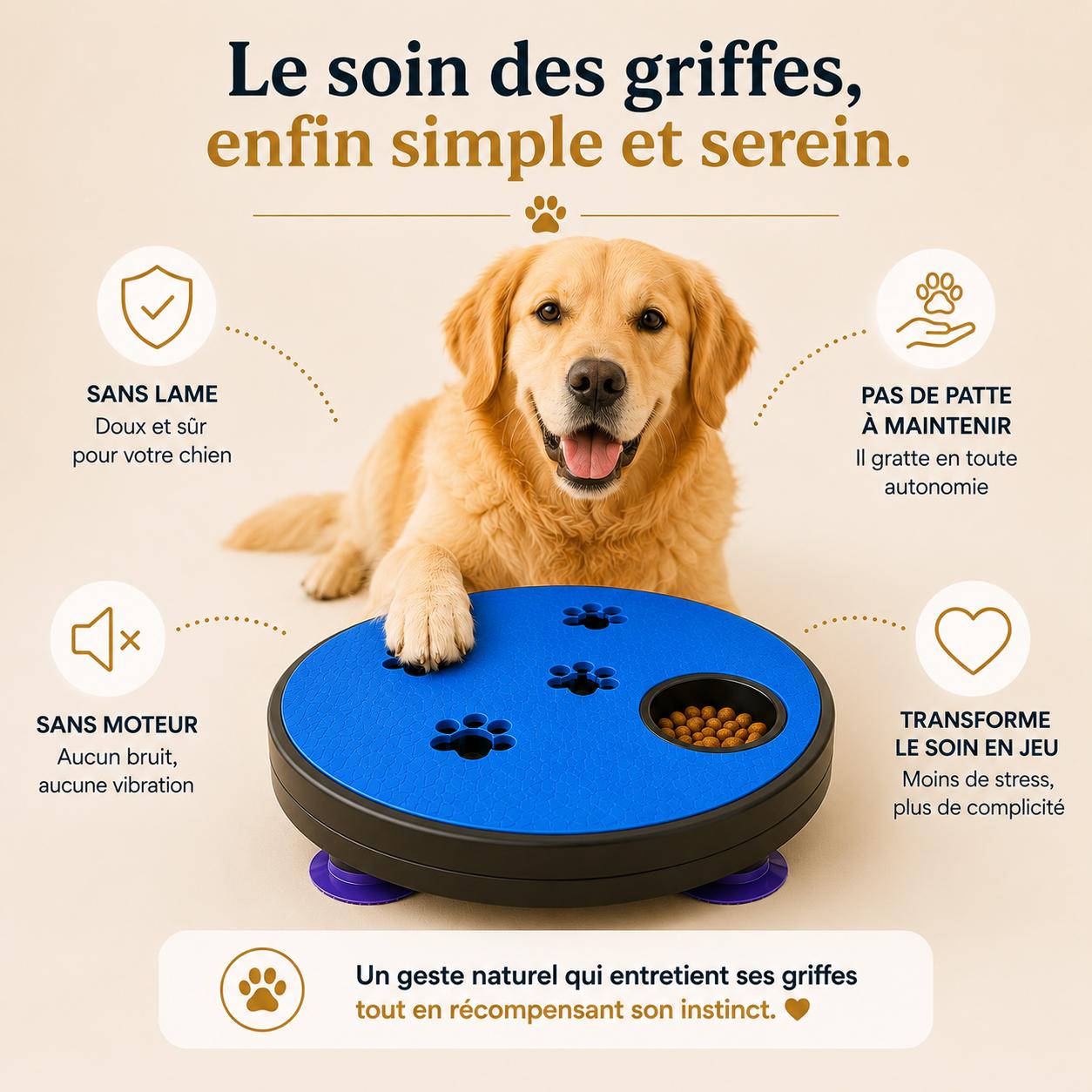 Aktoclean™️ Scratch & Play – Lime à griffes interactive pour chien