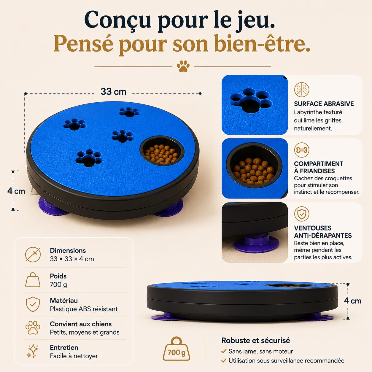 Aktoclean™️ Scratch & Play – Lime à griffes interactive pour chien