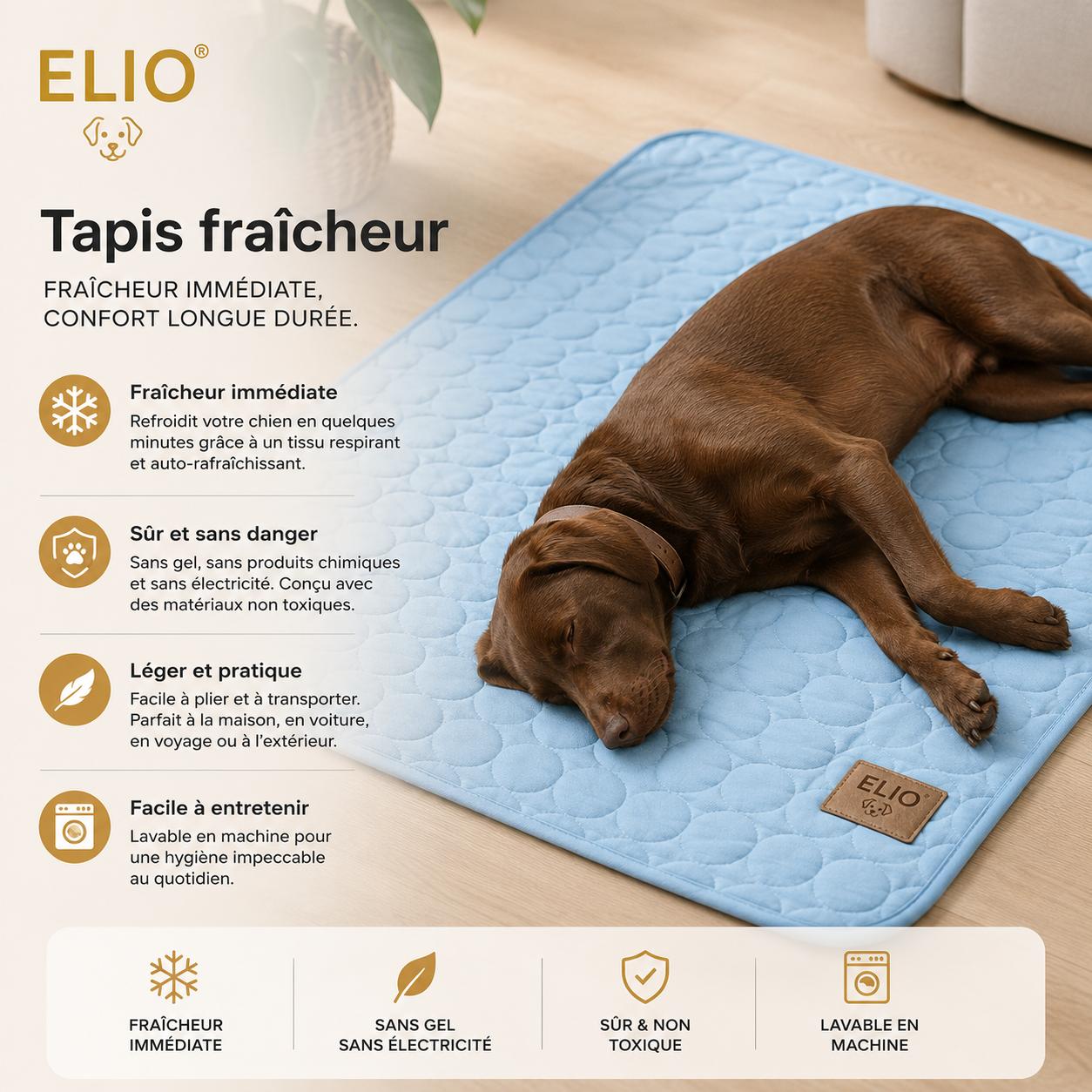 ELIO™️ FreshMat | Tapis fraîcheur pour chien