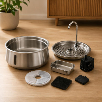 Aktoclean Elio™️ - Fontaine à eau Premium sans fil pour chat