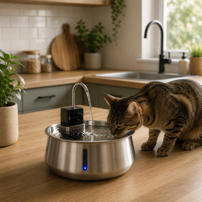 Aktoclean Elio™️ - Fontaine à eau Premium sans fil pour chat