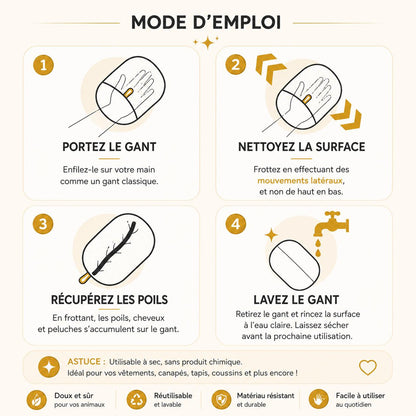 Aktoclean™️ PawSwipe™️ | Gant électrostatique anti-poils