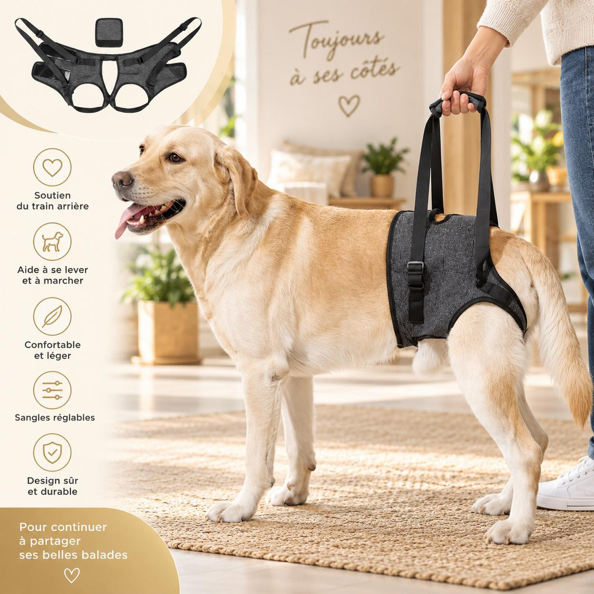 Aktoclean™️ ReLift - Harnais de soutien pour chien