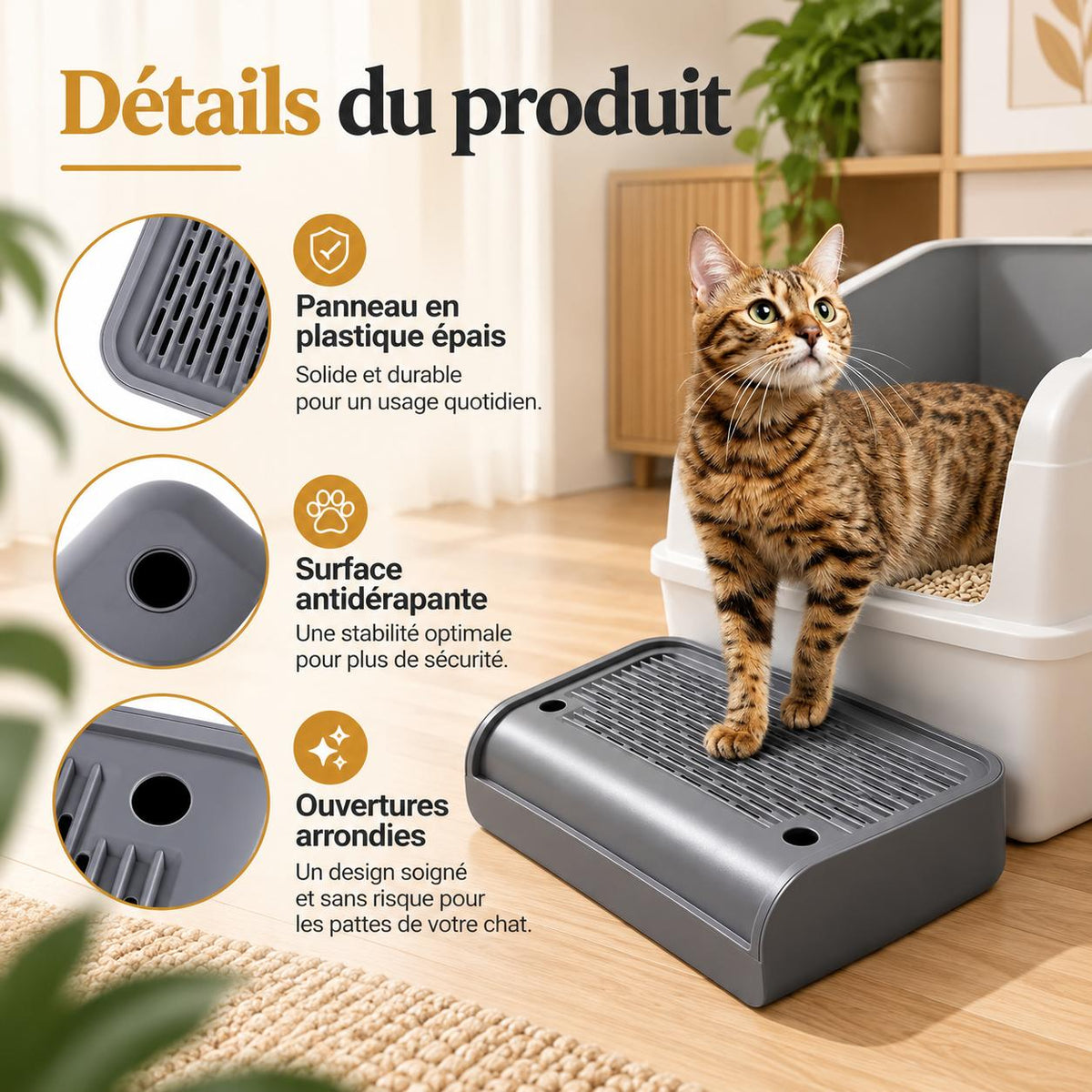 Aktoclean™️ LitterStep – Marche anti-litière pour chat
