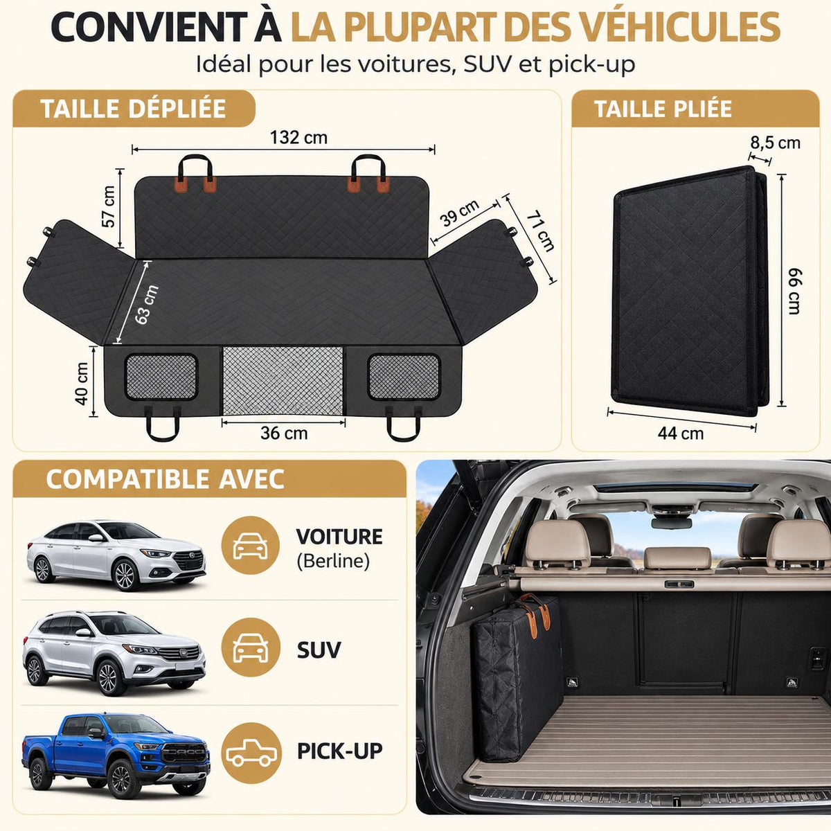 Aktoclean RoadBed™️ – Extension de banquette rigide pour chien