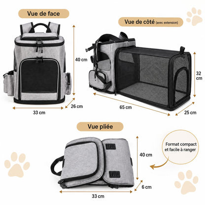 Aktoclean Nomad™️ – Sac à dos extensible pour chien & chat