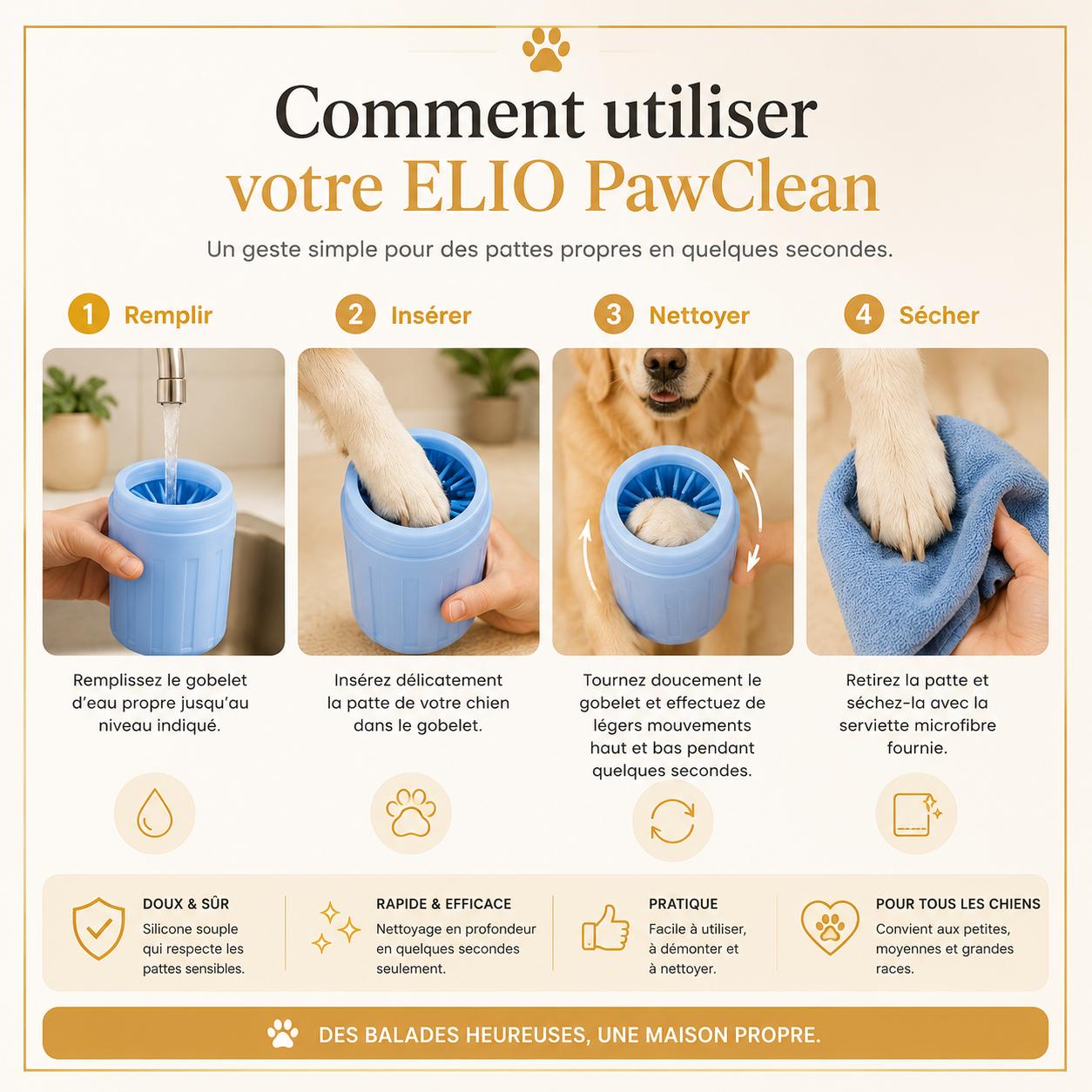 ELIO™️ PawClean | Kit nettoyeur de pattes pour chien